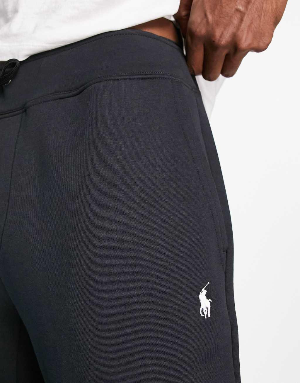 Polo Ralph Lauren player logo double tech sweatpants in black Product Image