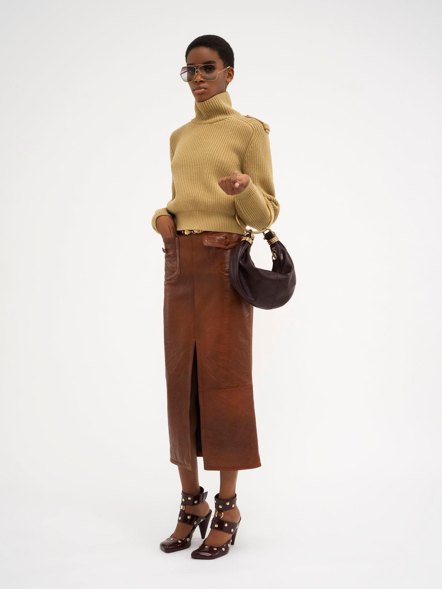Small Bracelet hobo bag in grained leather Product Image