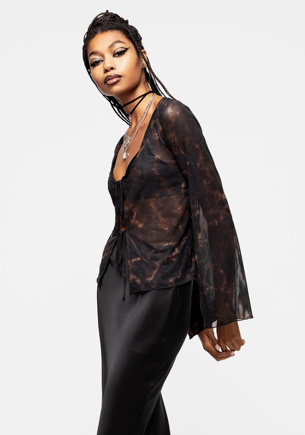 Korrigan Tie Dye Mesh Top Product Image