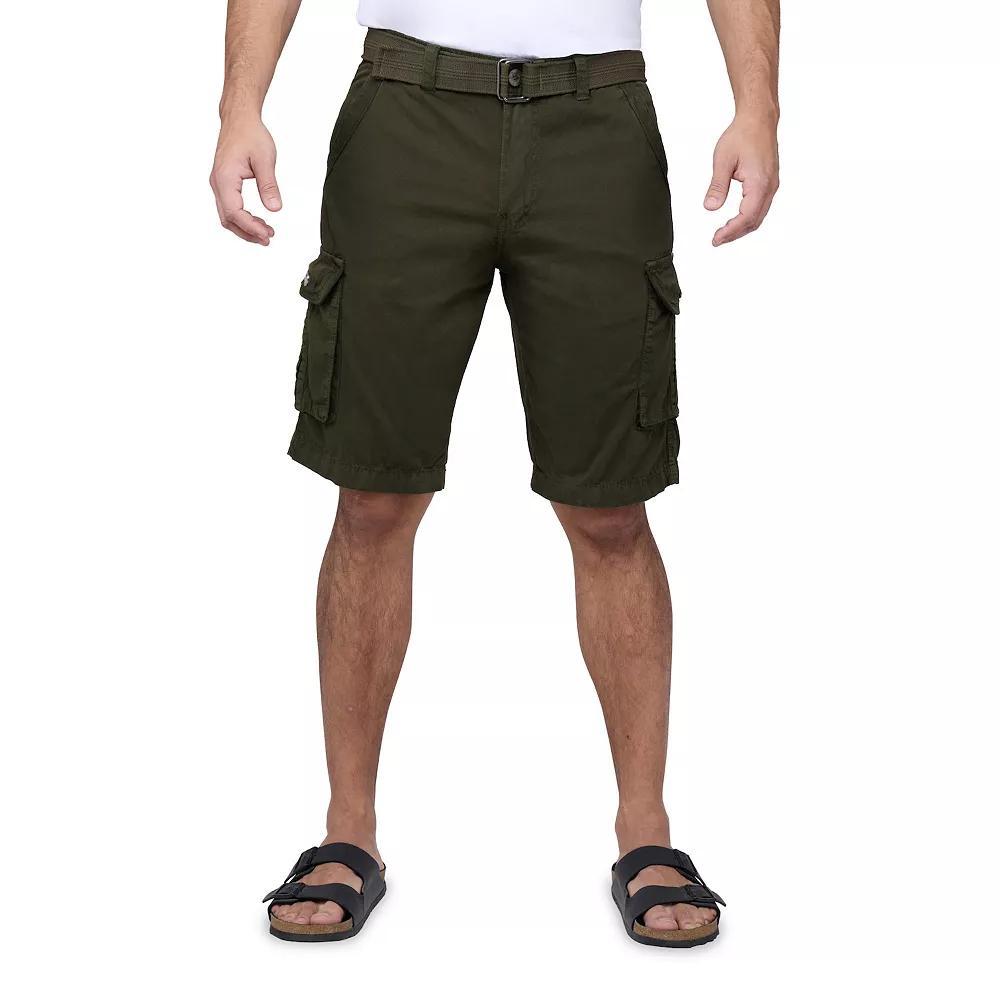 Men's RAW X by Xray Regular-Fit Belted Button Cargo Shorts, Size: 34, Gray Product Image