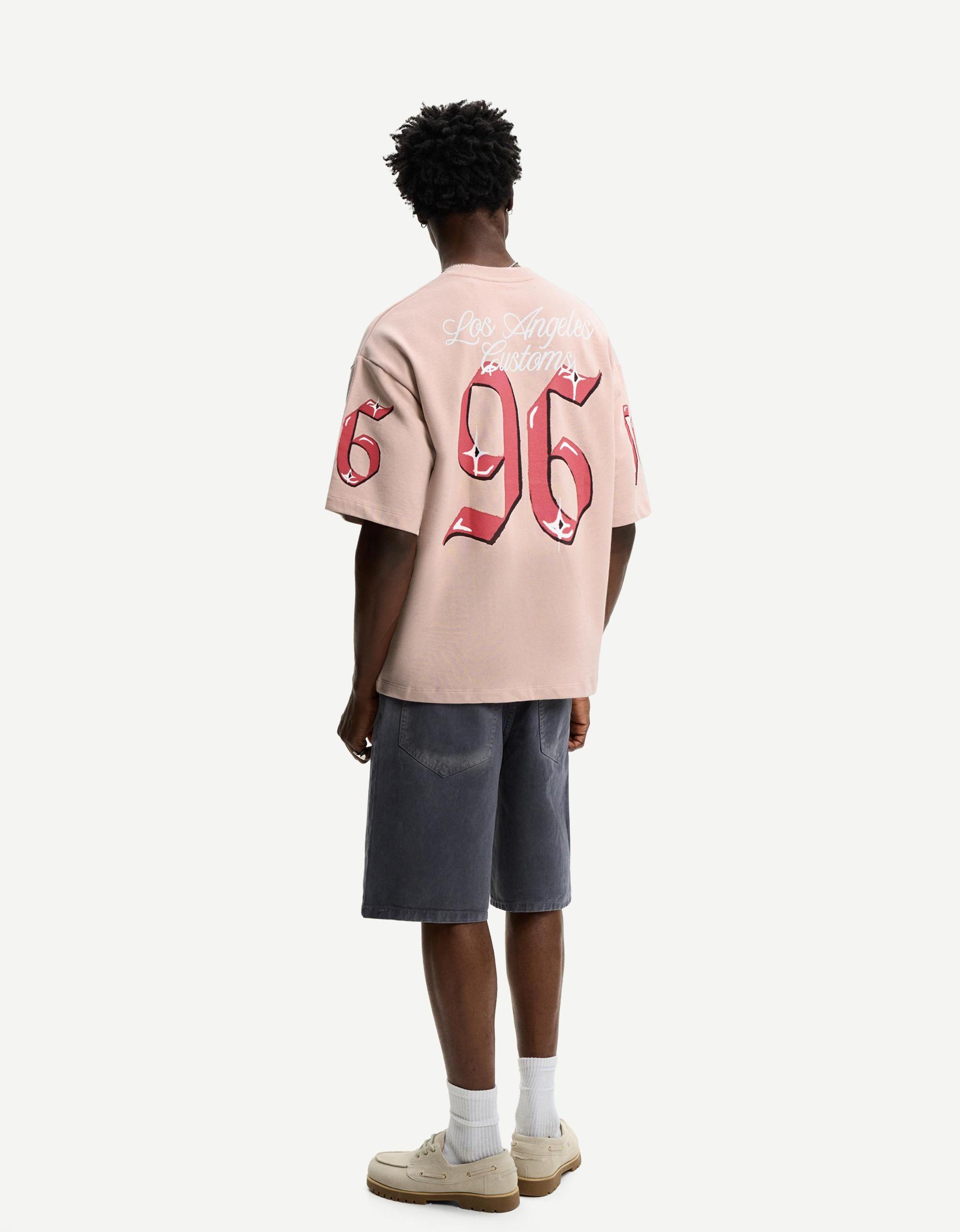 Printed short sleeve plush T-shirt Product Image