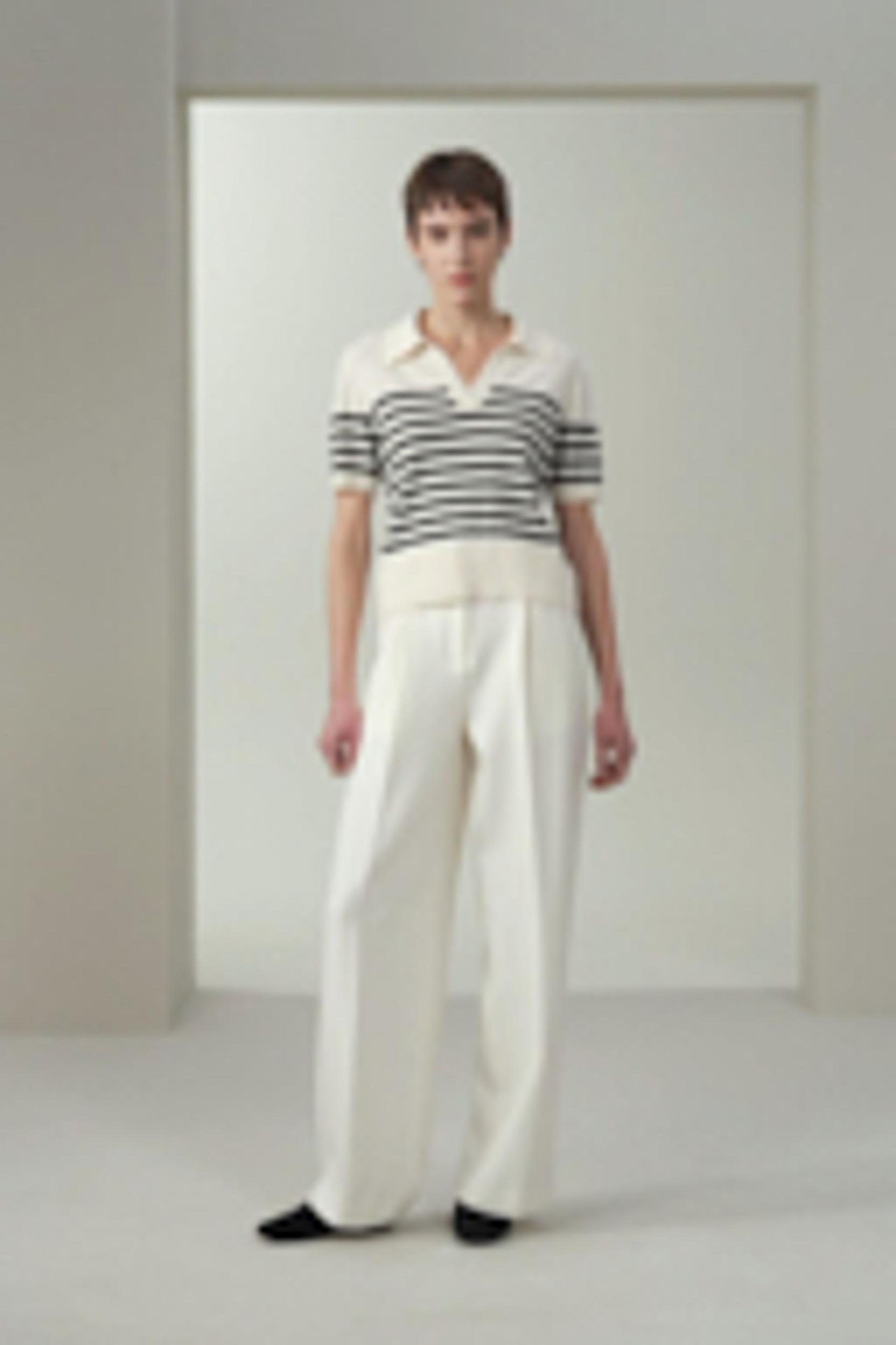 Striped Cashmere Polo Sweater Product Image