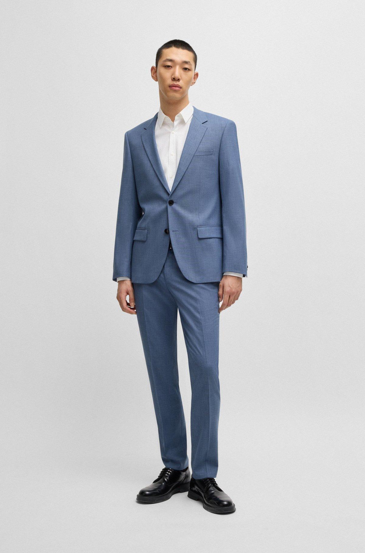 Slim-fit suit jacket in mouliné performance-stretch cloth Product Image