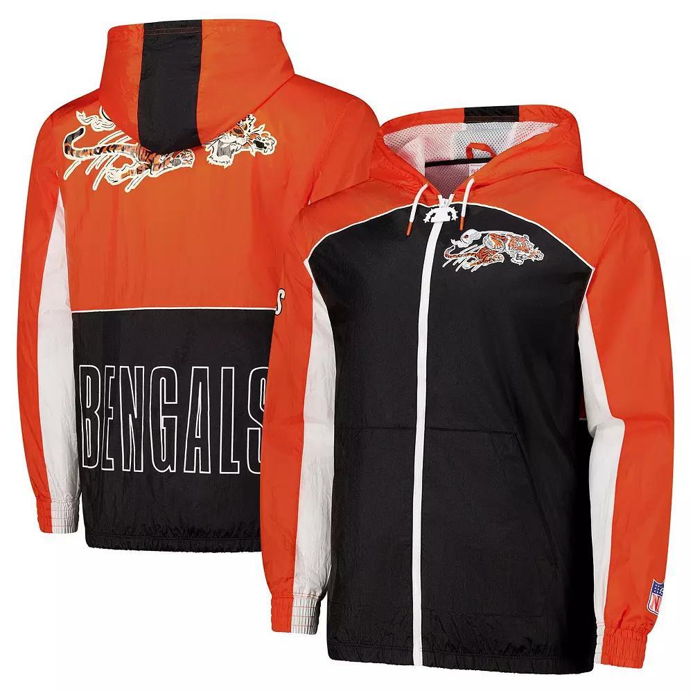 Men's Mitchell & Ness Black Cincinnati Bengals Big Shot Premium Full-Zip Windbreaker, Size: Small Product Image