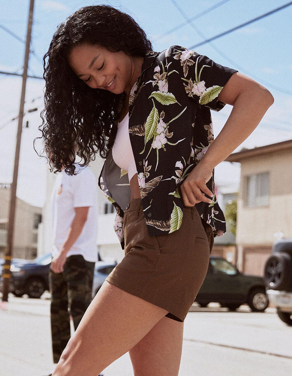 BRIXTON Capitol Womens Chino Shorts - EARTH Product Image