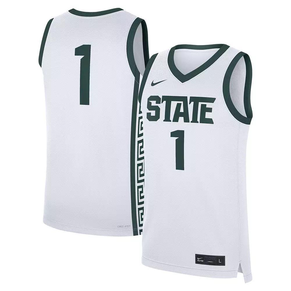 Men's Nike #1 White Michigan State Spartans Home Replica Jersey, Size: XL Product Image
