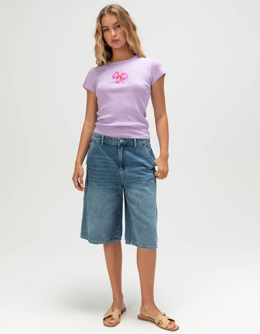 FULL TILT Orchid Womens Baby Tee - PINK Product Image