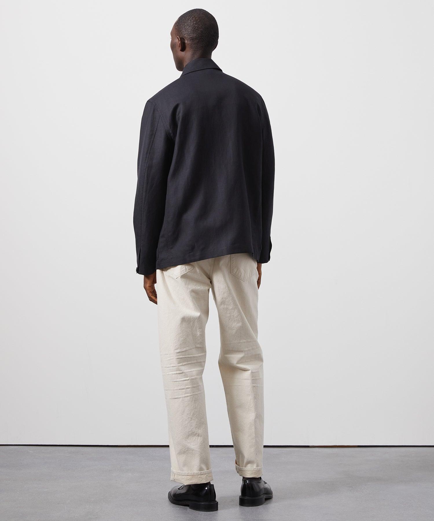 Wool Linen Walking Jacket in Black Product Image