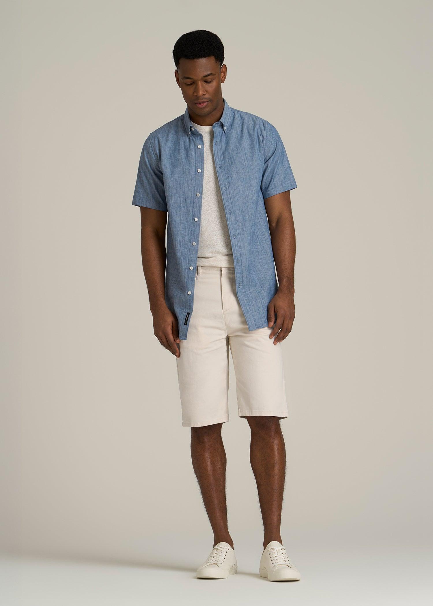 Chino Shorts for Tall Men in Chalk Product Image