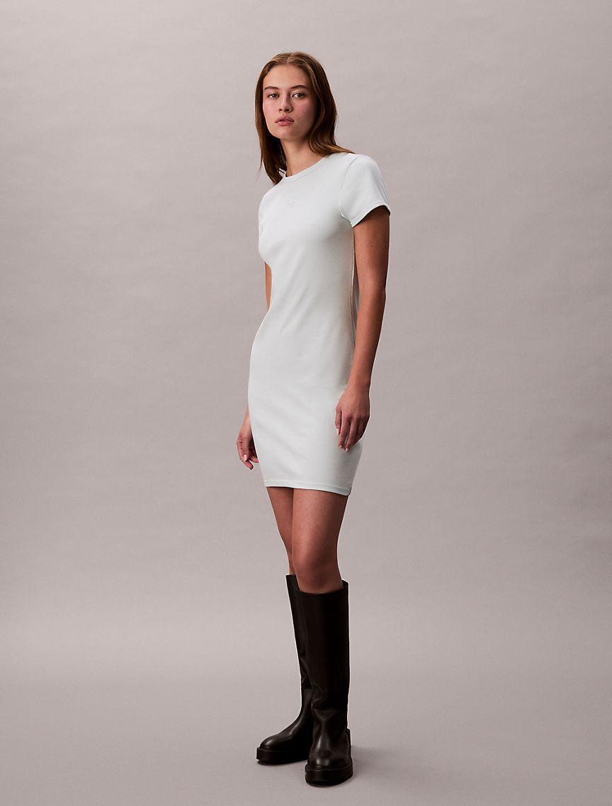 Cotton Contour Rib Monogram Logo Mini Dress Product Image