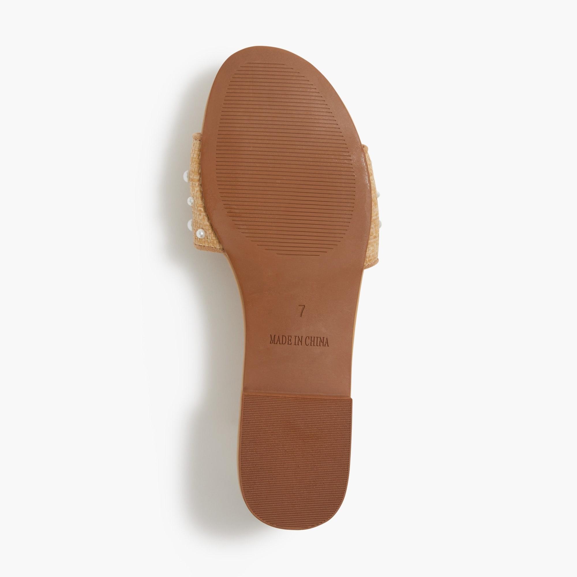 Woven pearl slide sandals Product Image