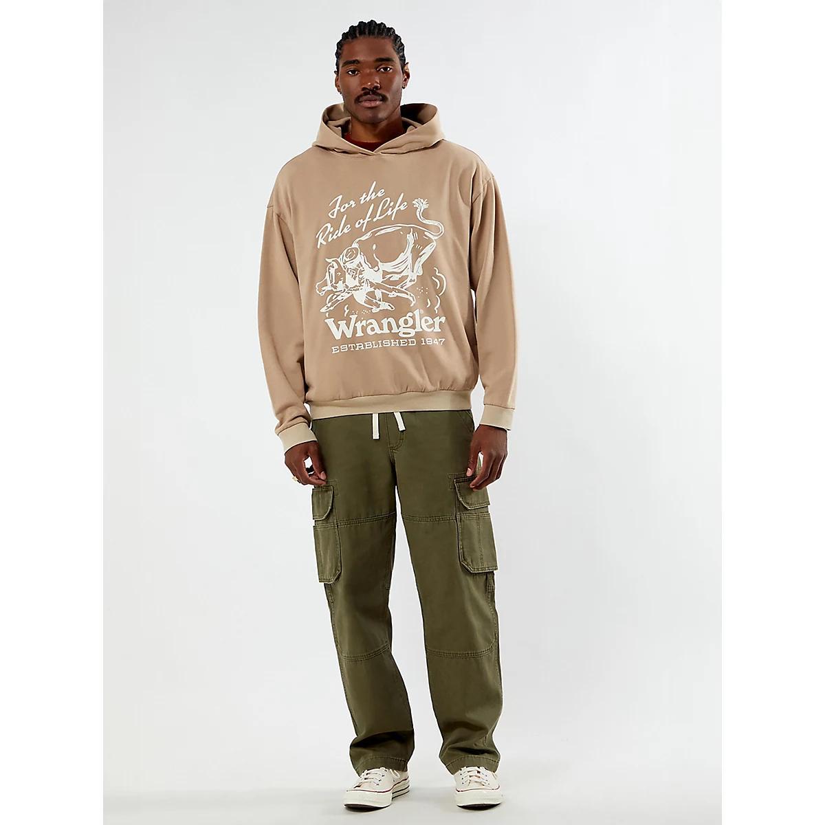 Wrangler® x PacSun Men's Graphic Hoodie in Dune Product Image