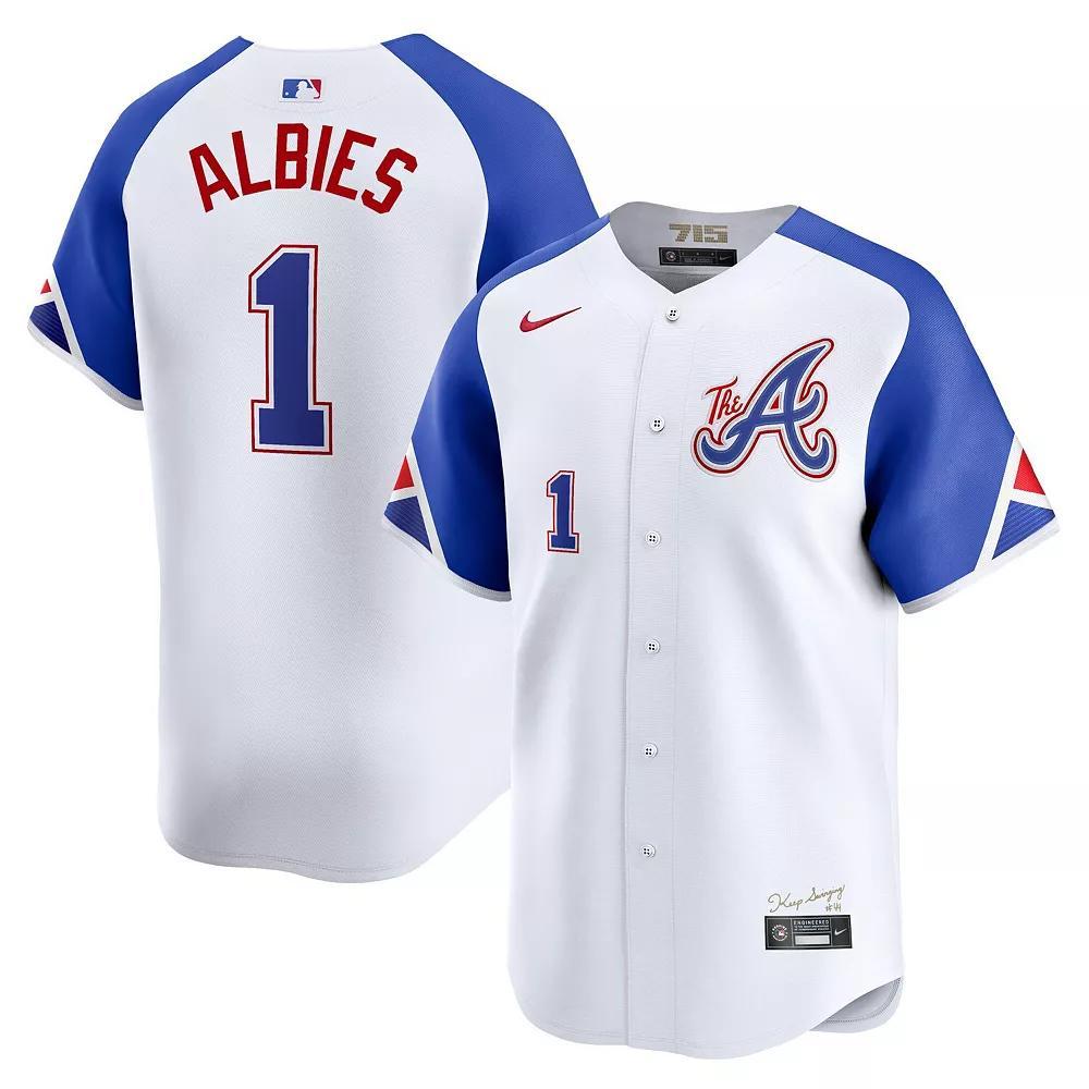 Men's Nike Ozzie Albies White Atlanta Braves City Connect Limited Jersey, Size: XL Product Image