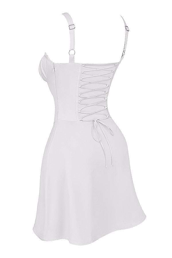 Carlotta White Corset Mini Dress Product Image