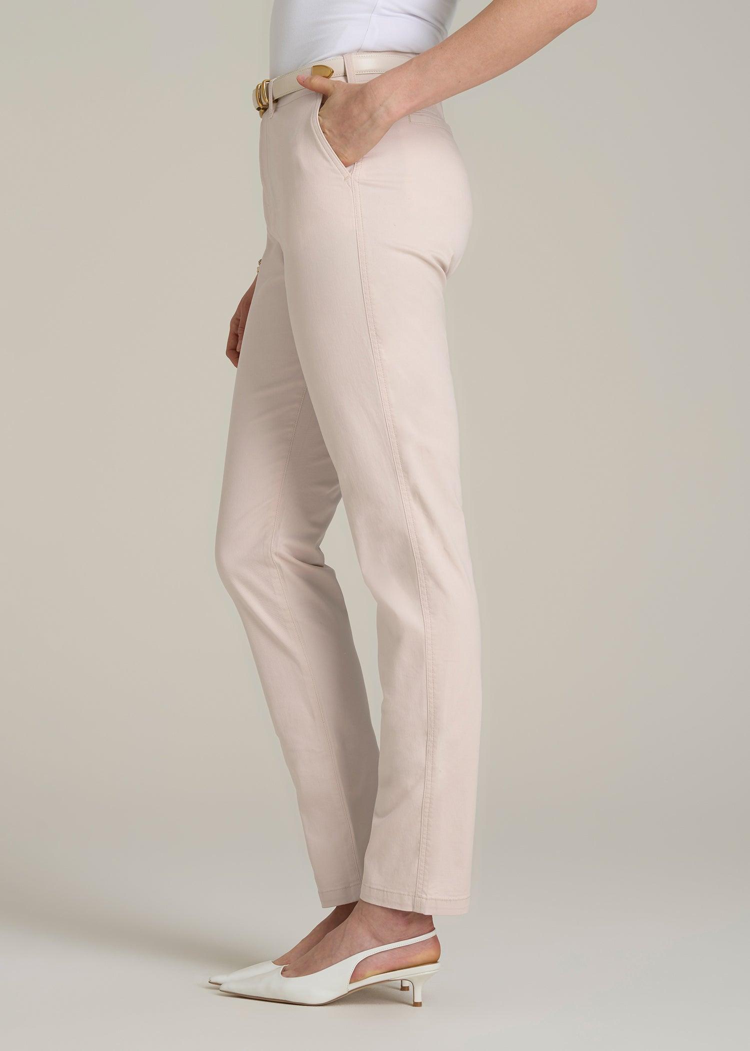 High Rise Tapered Chino Pants for Tall Women in Shell Product Image