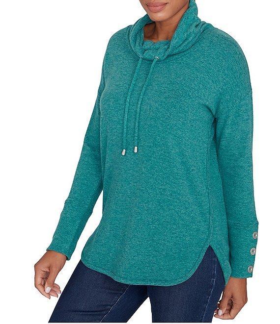 Ruby Rd. Knit Cowl Collar Long Sleeve Cozy Top Product Image