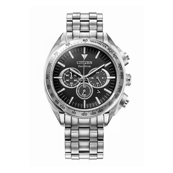 Citizen Mens Eco-Drive Carson Stainless Steel Bracelet Chronograph Watch Blue Two Tone Product Image