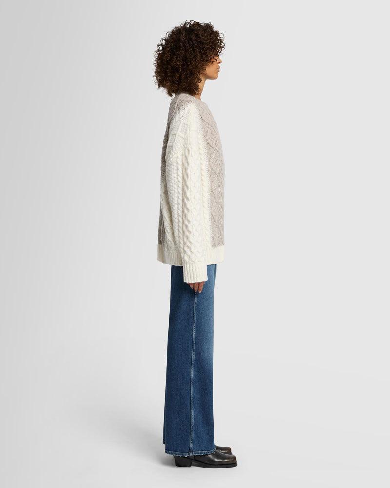 Wool Mock Neck Cable Pullover Product Image
