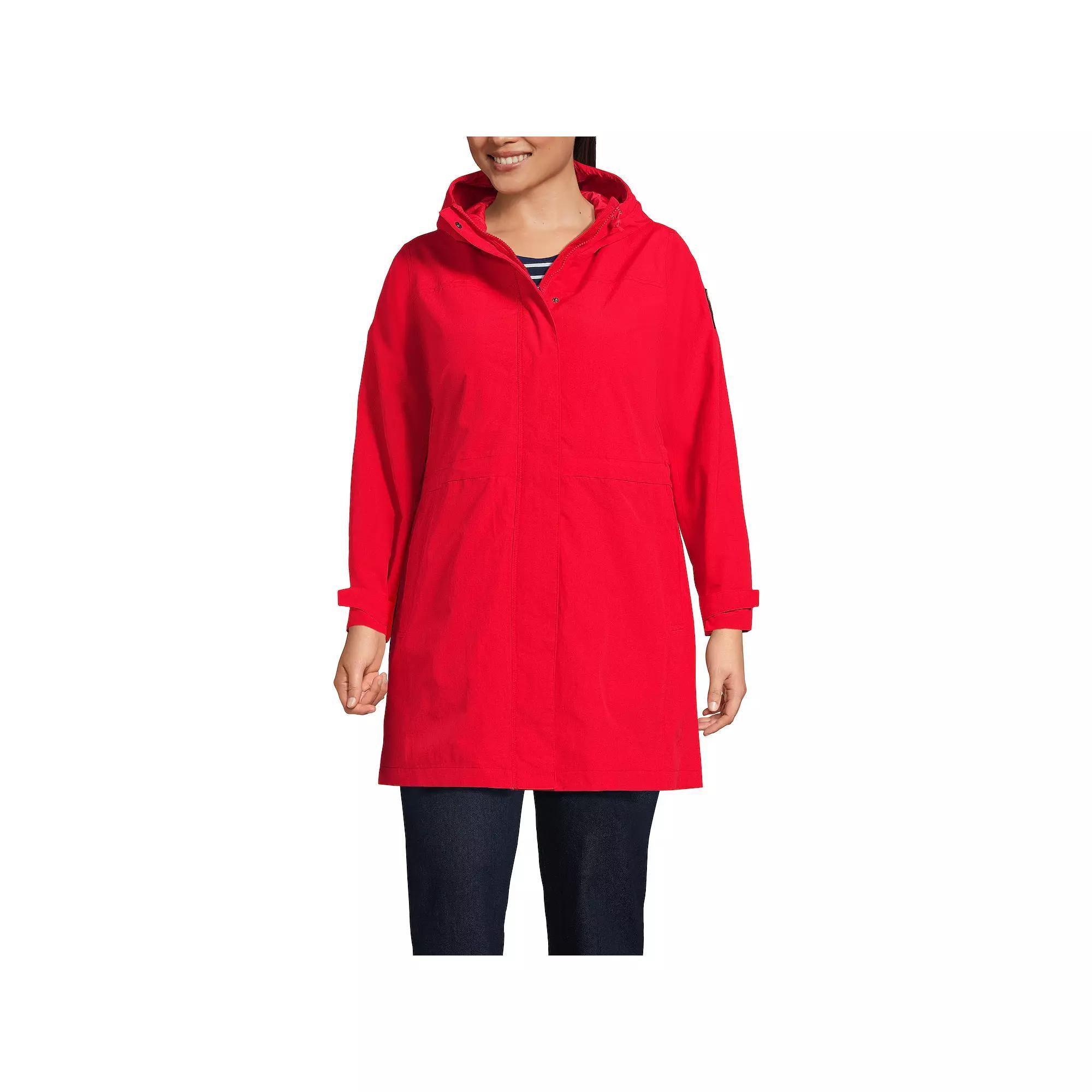 Plus Size Lands' End Squall Hooded Waterproof Raincoat, Women's, Size: 1XL, Deep  Blue Product Image