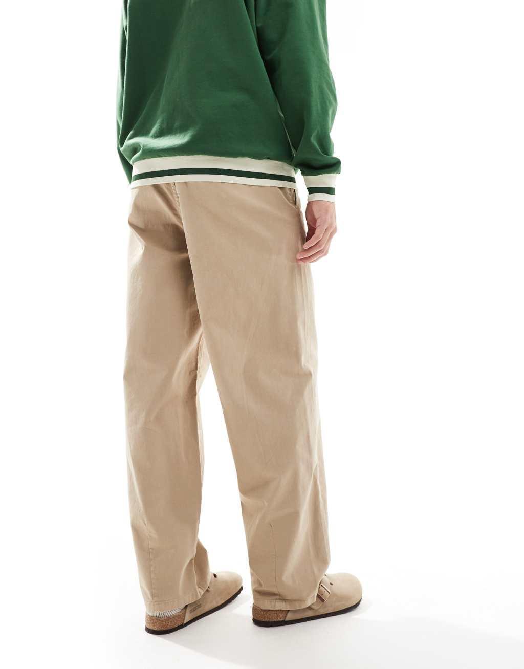 ONLY & SONS loose fit pants in light brown Product Image
