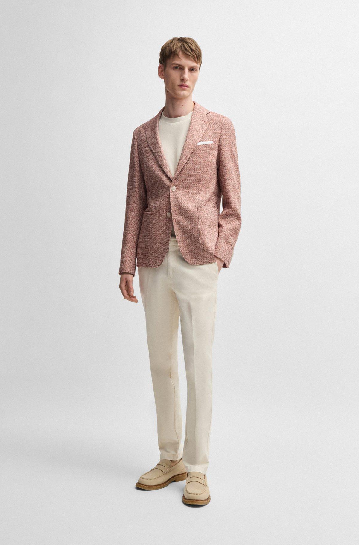 Slim-fit blazer in micro-patterned stretch tweed Product Image