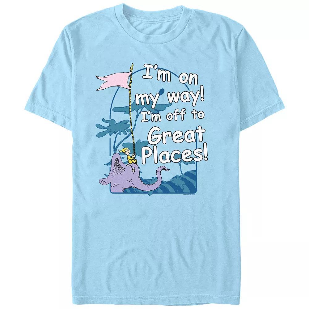 Men's Dr. Seuss I'm Off To Great Places Graphic Tee, Size: XXL, Light Blue Product Image