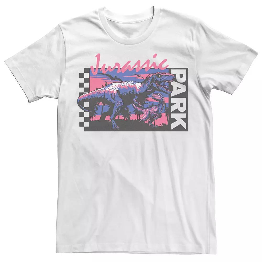 Men's Jurassic Park Retro Poster Tee, Size: 3XL, White Product Image