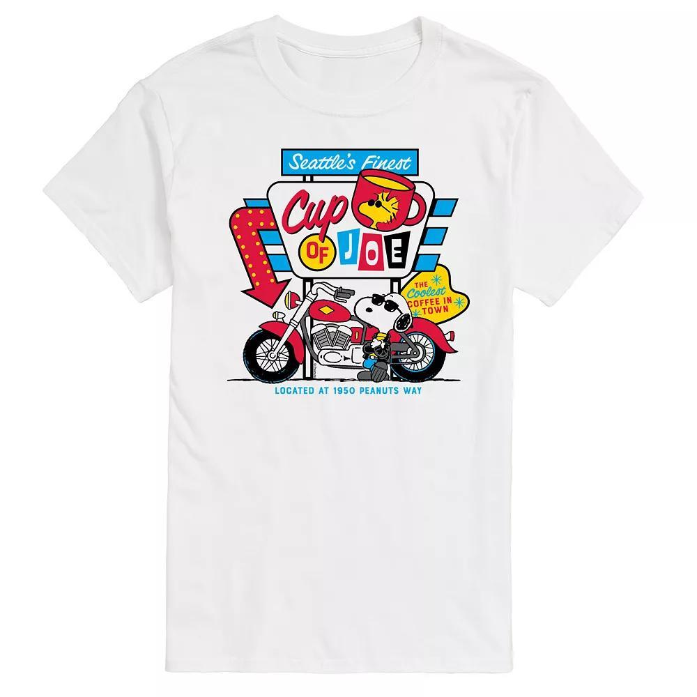 Big & Tall Peanuts Seattles Finest Cup Of Joe Graphic Tee, Mens Product Image