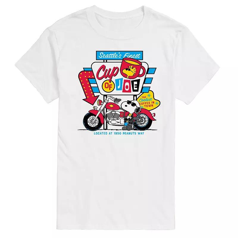 Big & Tall Peanuts Seattles Finest Cup Of Joe Graphic Tee, Mens Product Image
