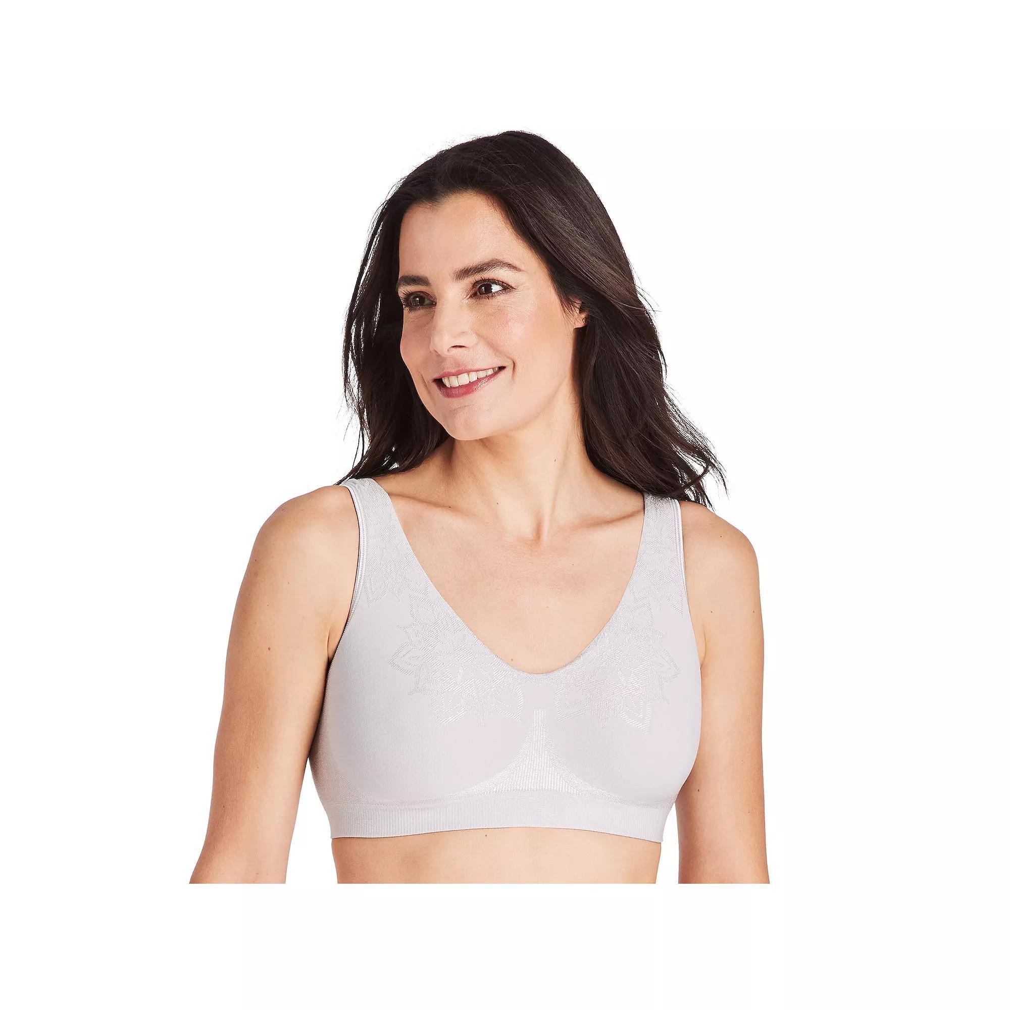 Bali Comfort Revolution ComfortFlex Fit Full-Coverage Wireless Bra DF3484, Women's, Size: Large, Crystal Grey Aztec Product Image