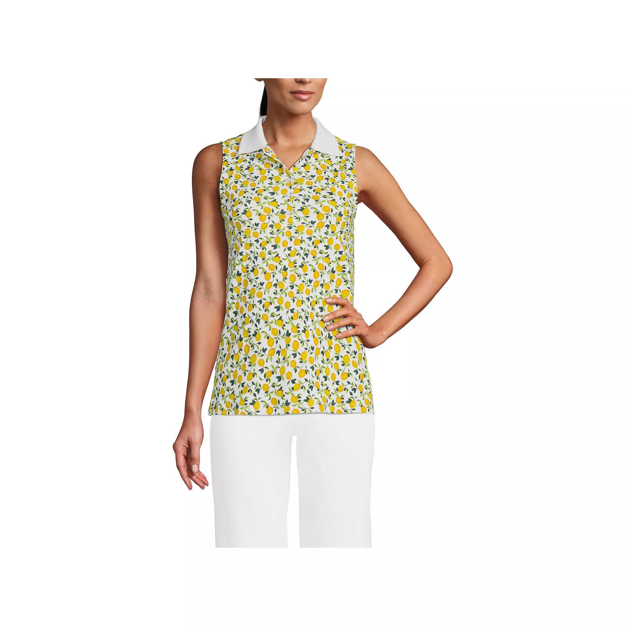 Womens Lands End Sleeveless Supima Cotton Polo Shirt Product Image