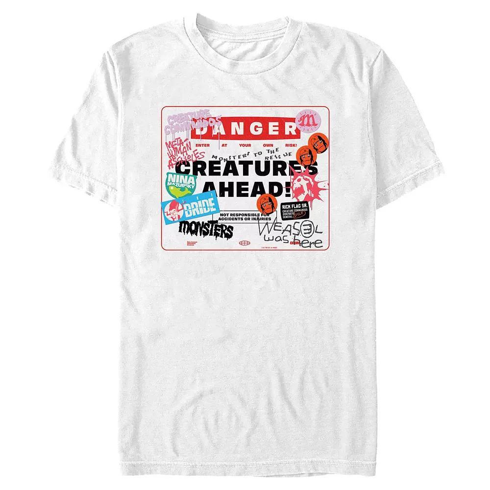 Men's Creature Commandos Danger Creatures Ahead Graphic Tee, Size: XL, White Product Image