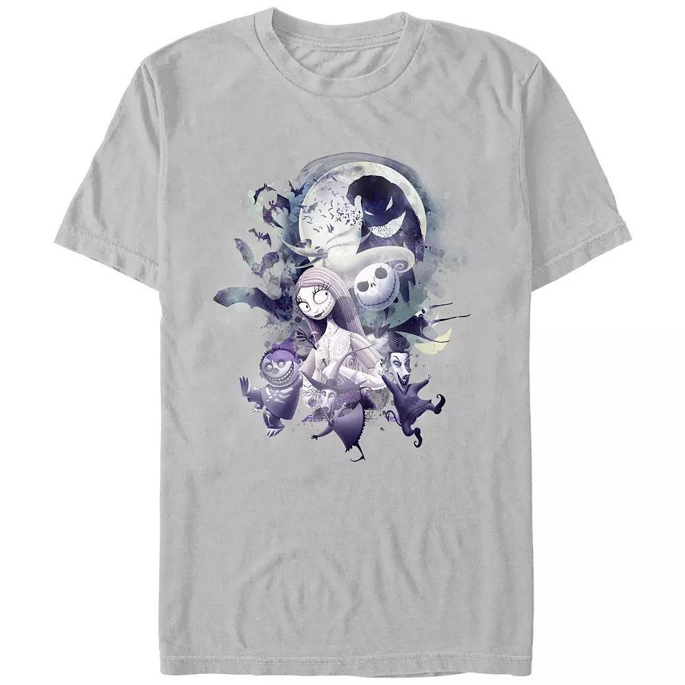 Disney's The Nightmare Before Christmas Glowy Full Moon Men's Graphic Tee, Size: Medium, Silver Product Image