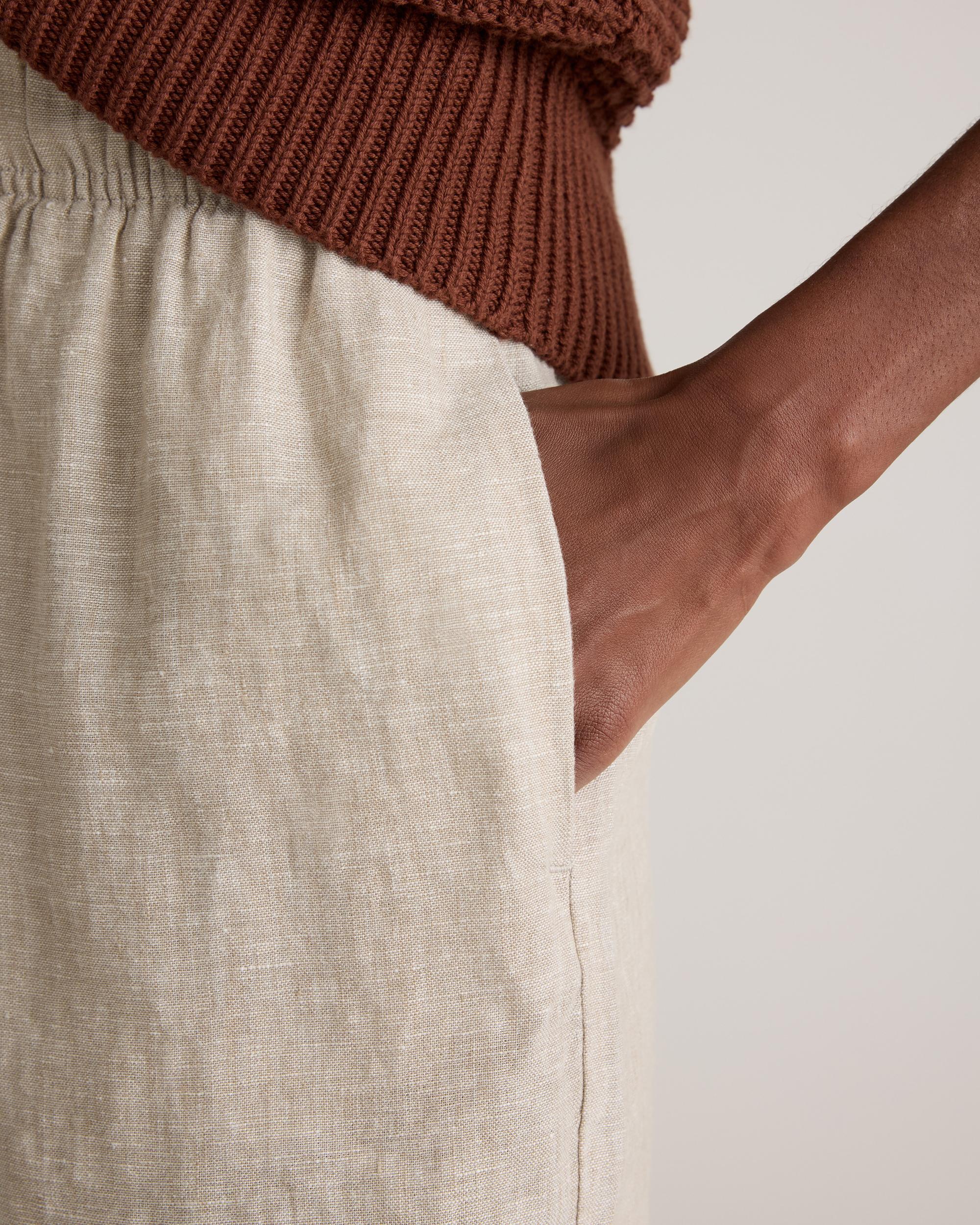 Quince | Women's 100% European Linen High Waisted Shorts Product Image