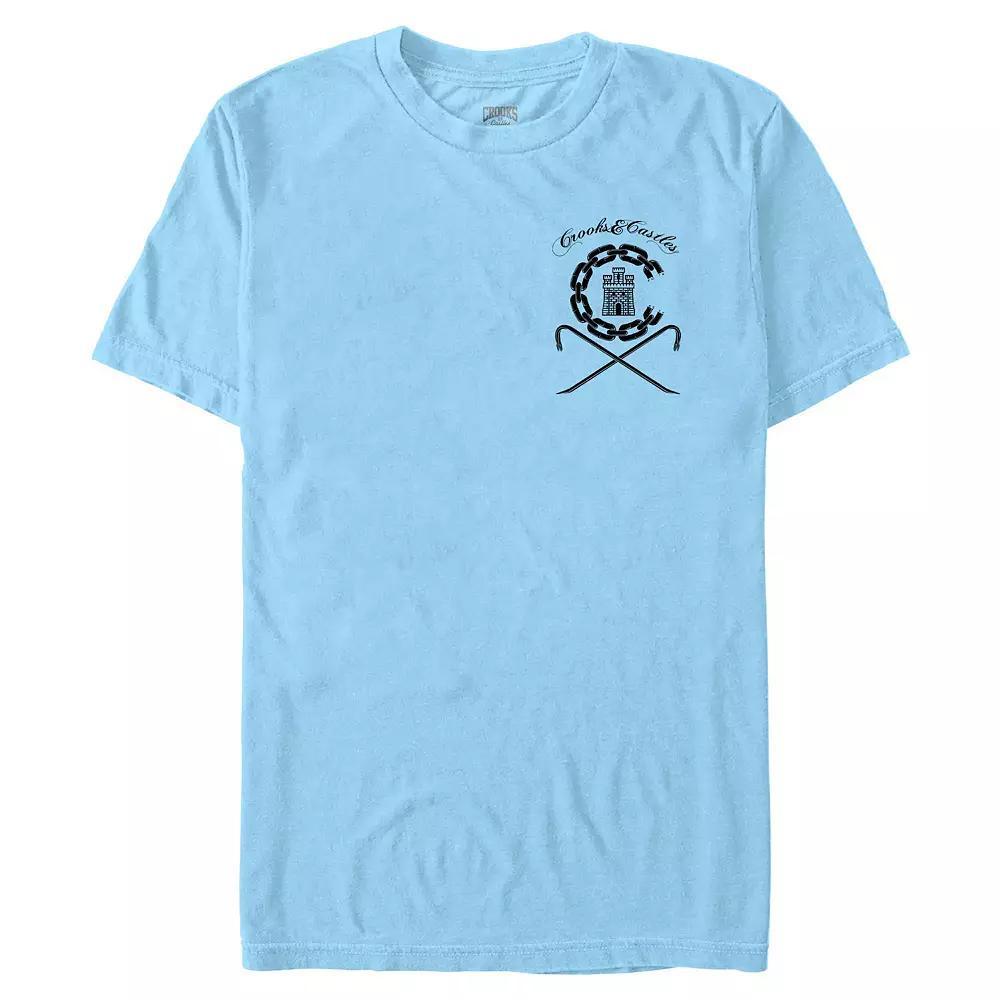 Men's Crooks And Castle Coat Of Arms Graphic Tee, Size: XXL, Light Blue Product Image