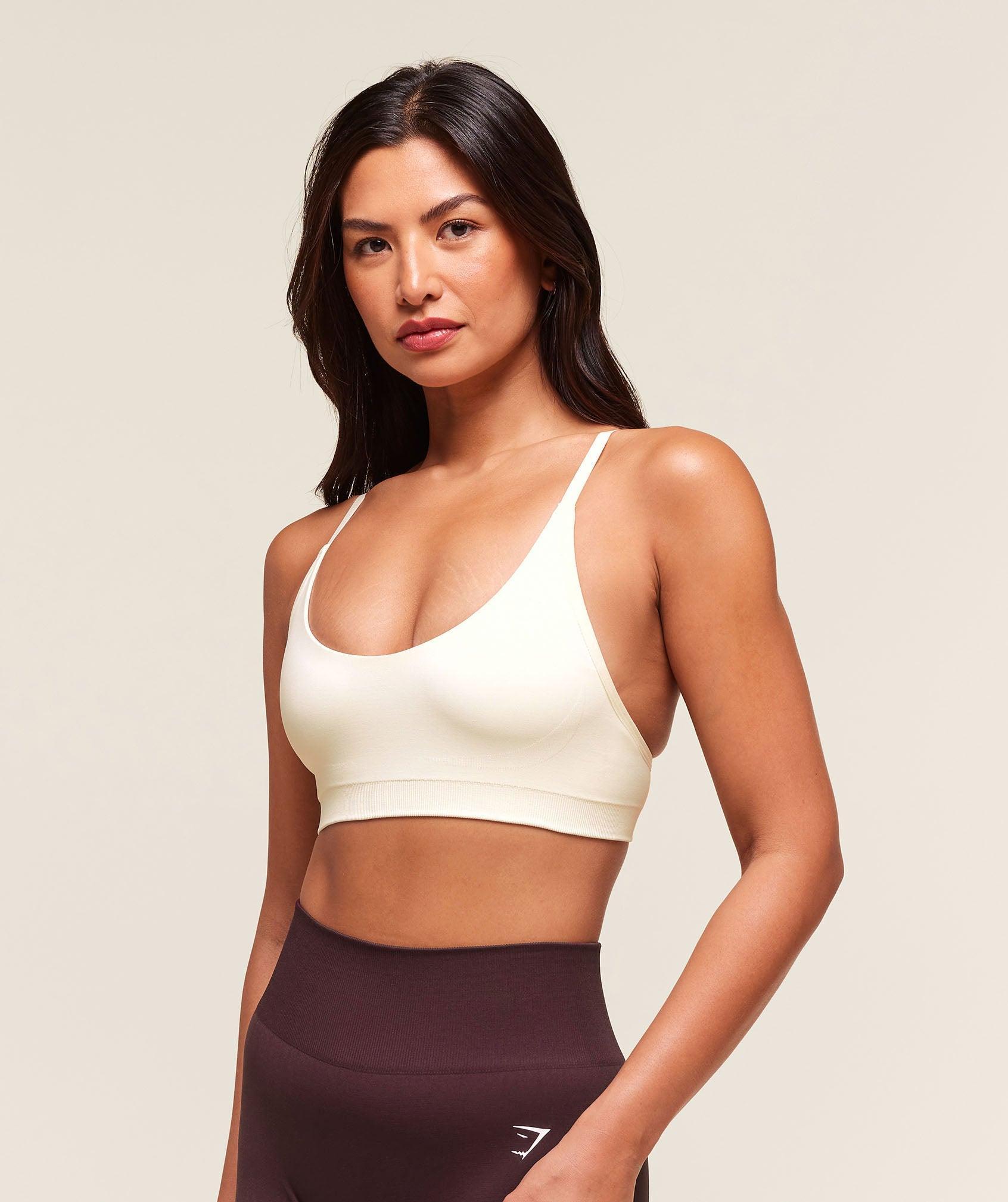 Gymshark Everyday Seamless Racerback Sports Bra - Soft White Female Product Image