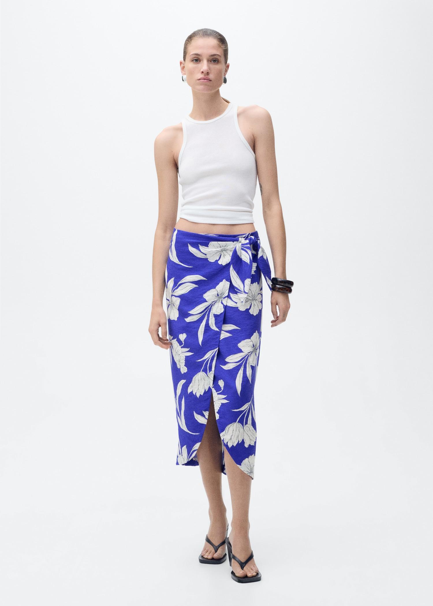 Floral sarong skirt - Women | MANGO USA Product Image