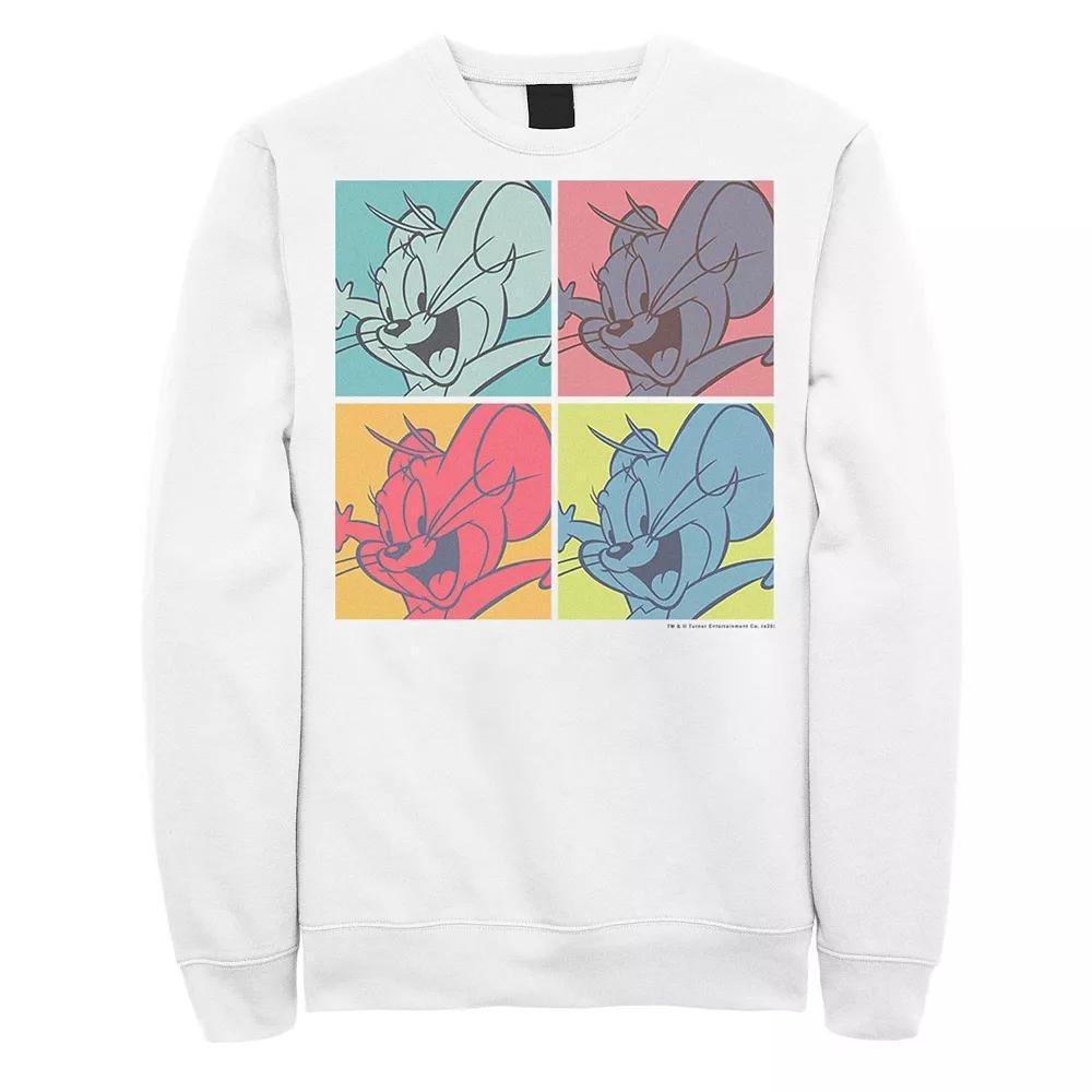Mens Tom And Jerry Pop Art Box Up Sweatshirt, Men's, Size: Medium, White Product Image