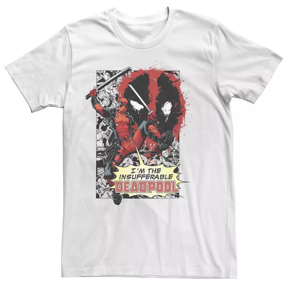 Men's Marvel Deadpool "Insufferable" Comic Tee, Size: Large, White Product Image