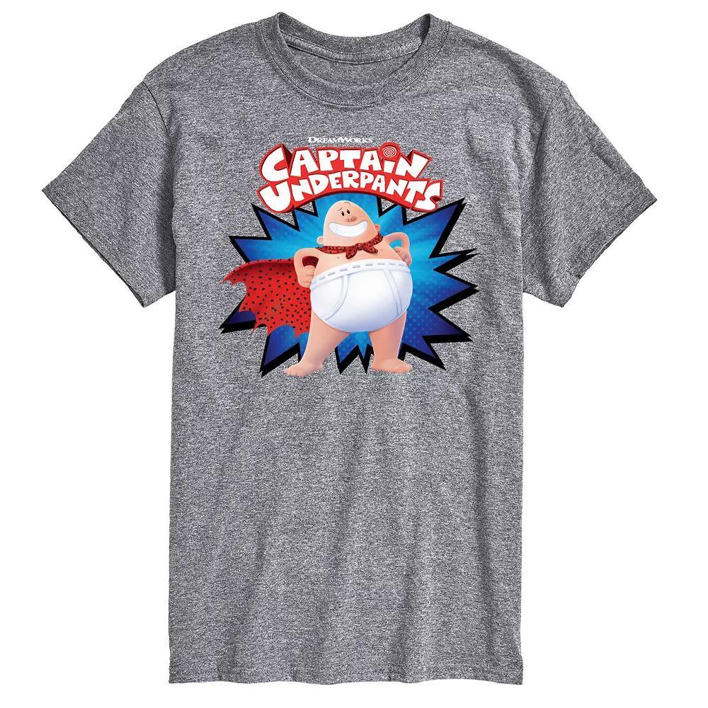 Men's Captain Underpants Logo Graphic Tee, Size: XS, Gray Product Image