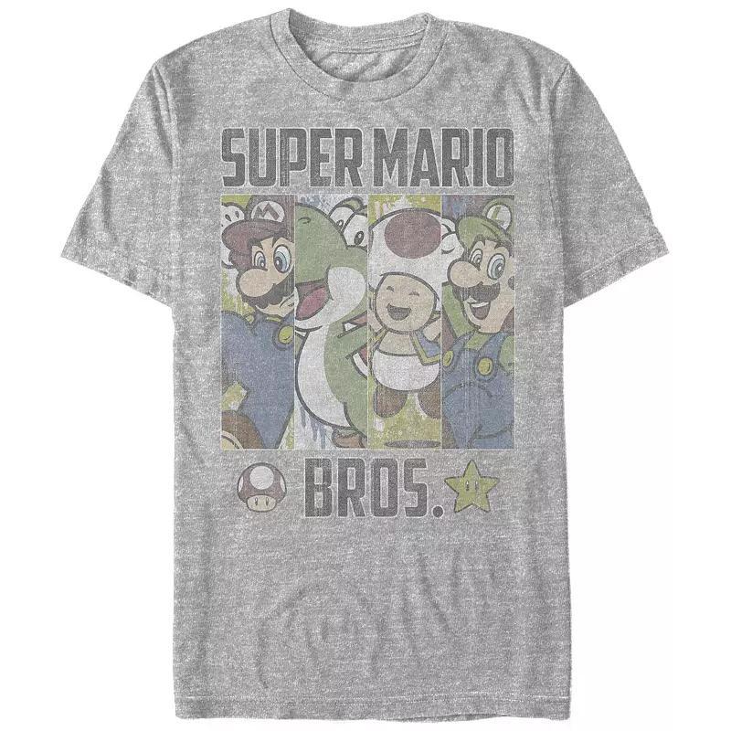 Mens Super Mario Retro Blinds Boxed Up Group Shot Graphic Tee Product Image