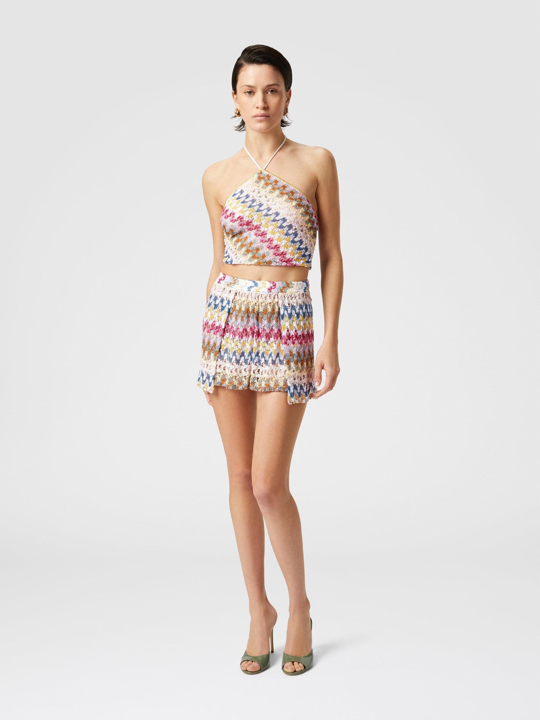 Doubled shorts in lamé viscose lace Product Image