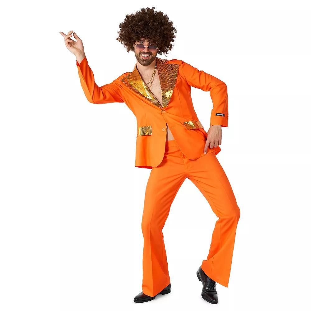 Men's Suitmeister Saturday Night Disco Costume Suit, Size: Small, Disco Suit Orange Product Image
