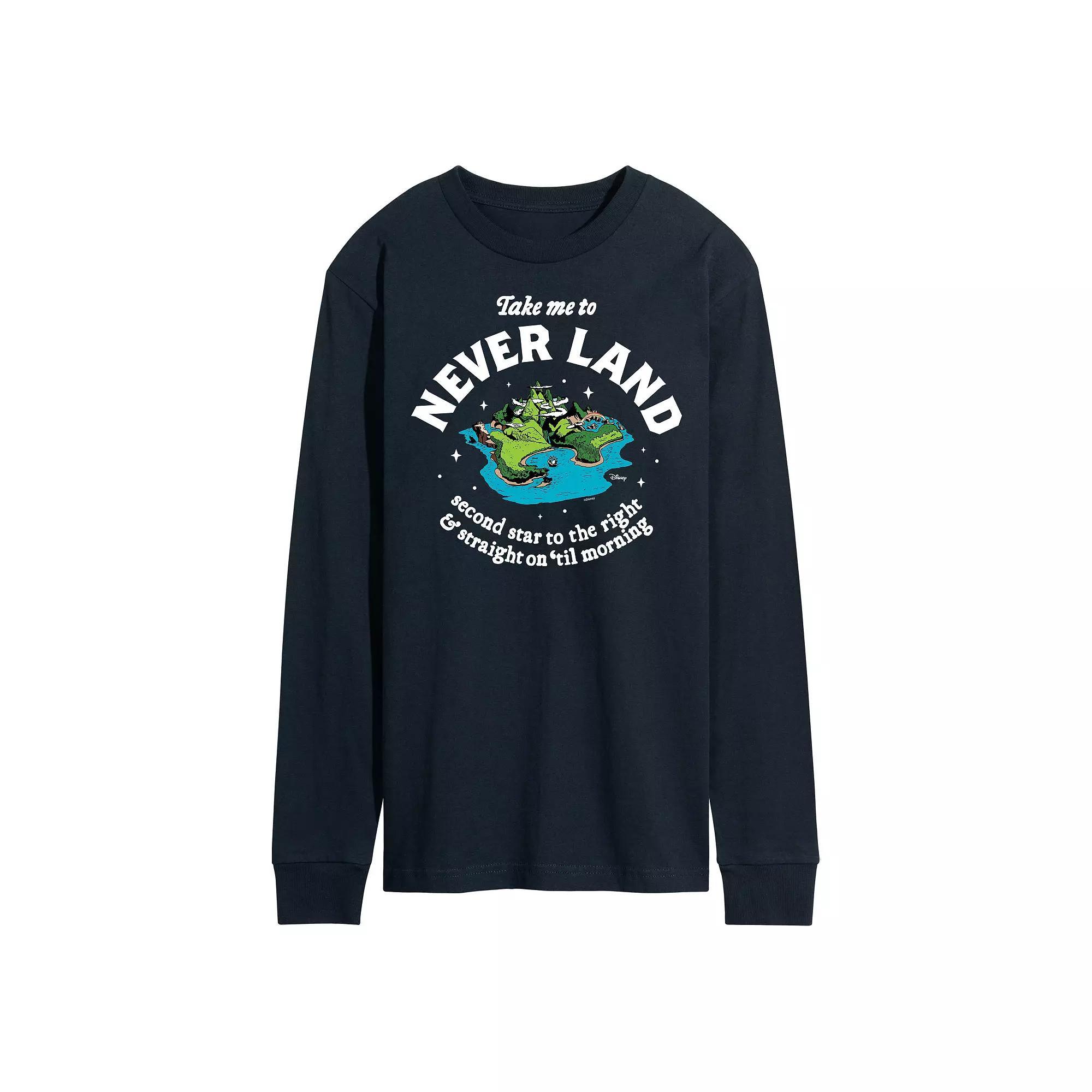 Disneys Peter Pan Mens Never Land Long Sleeve Blue Product Image