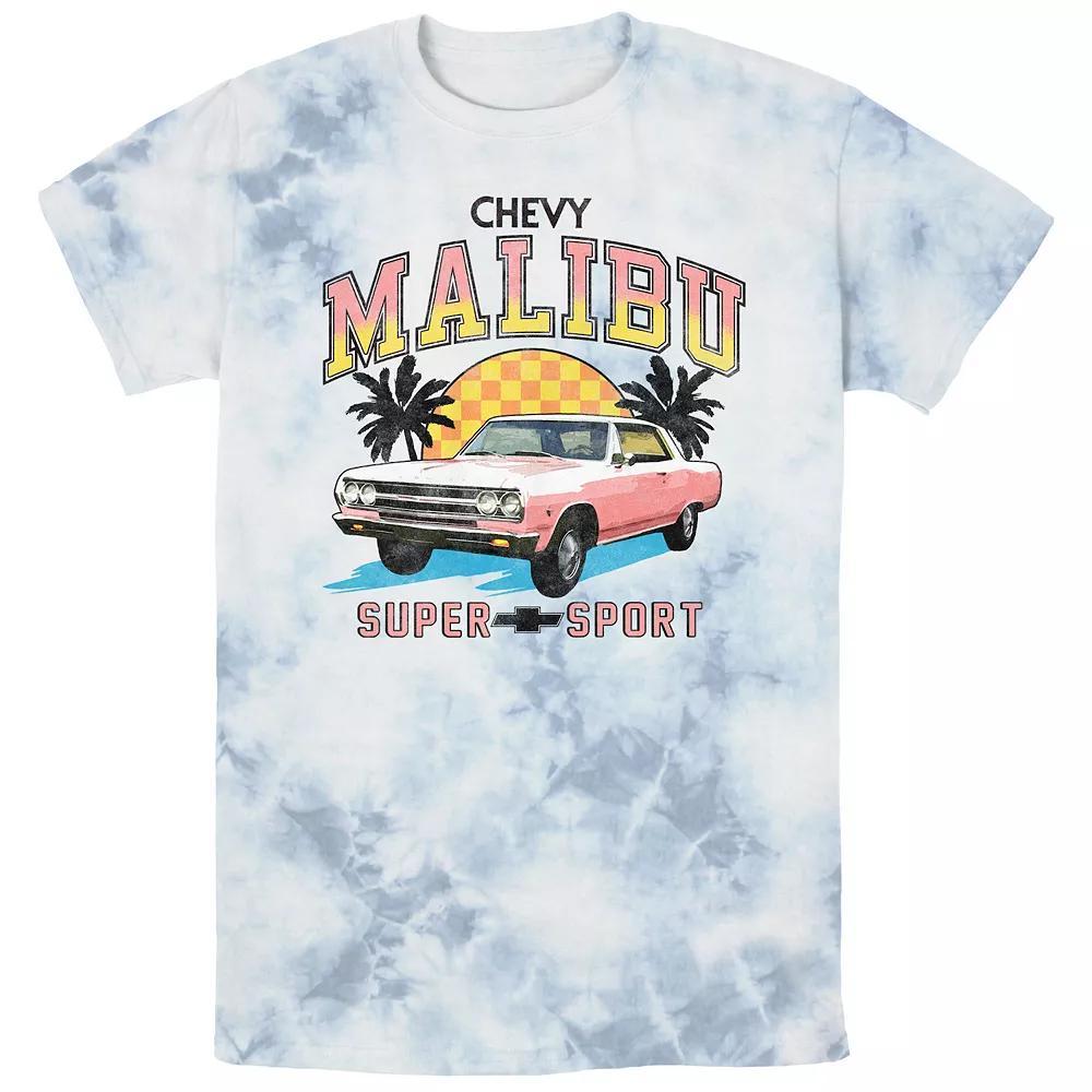 Men's Chevy Malibu Super Sport Bombard Wash Graphic Tee, Size: Small, White Blue Product Image