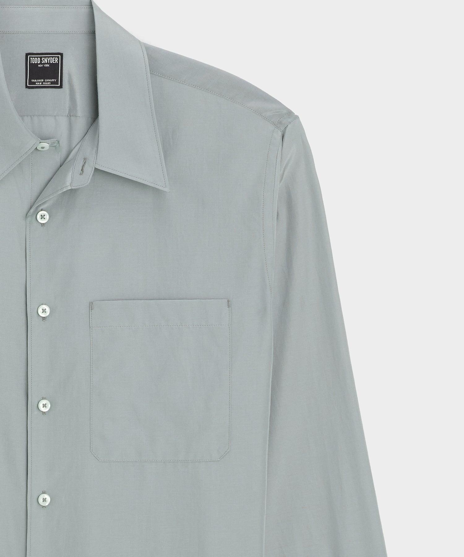 Relaxed Silk-Cotton Point Collar Shirt Product Image