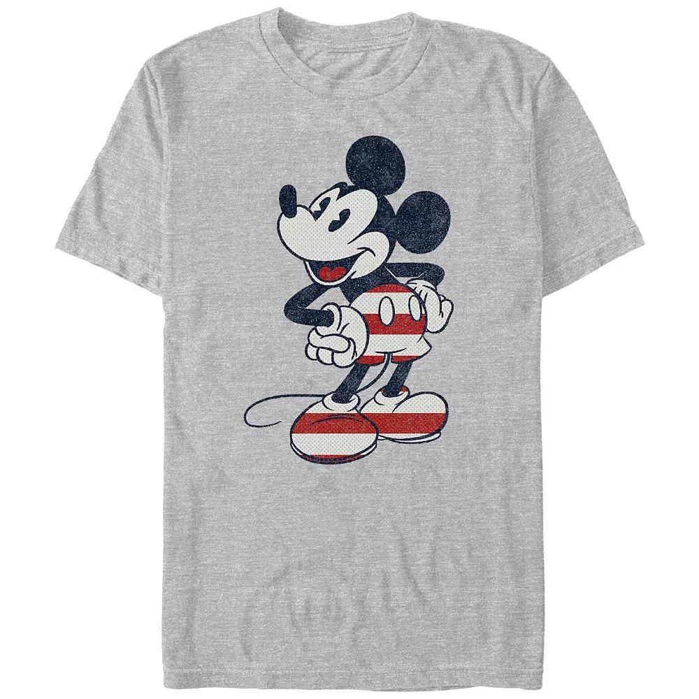Disney's Mickey Mouse Red And White Print Outfit Big & Tall Graphic Tee, Men's, Size: XXL Tall, Athletic Grey Product Image
