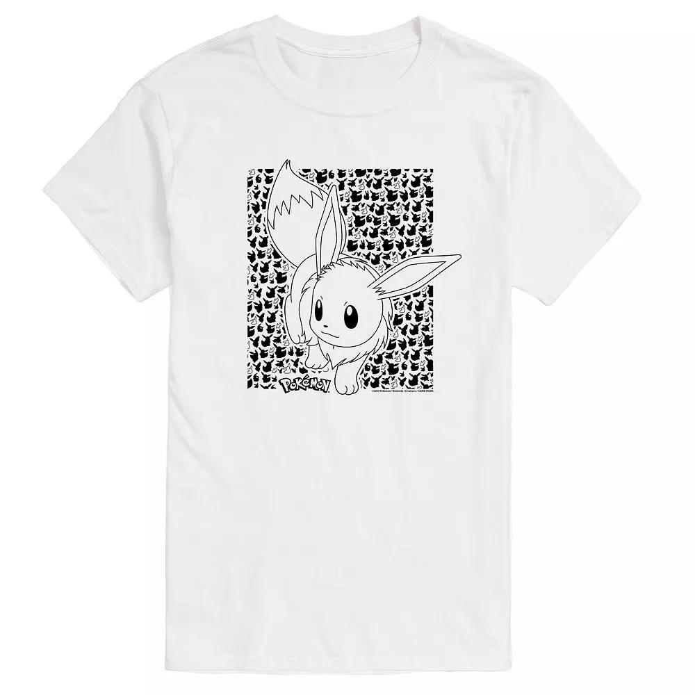 Men's Pokemon Eevee Pattern Tee, Size: Large, White Product Image