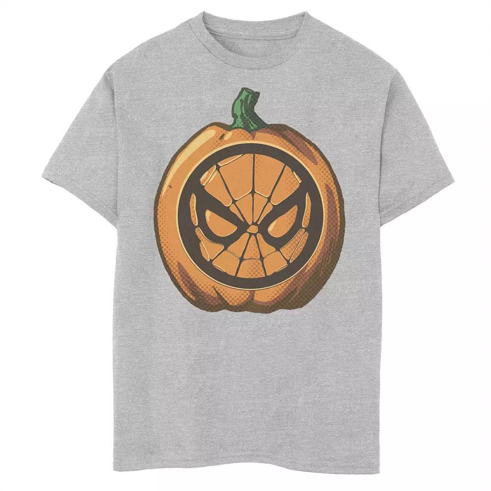 Boys 8-20 Marvel Spider-Man Halloween Pumpkin Graphic Tee, Boys Athletic Grey Product Image