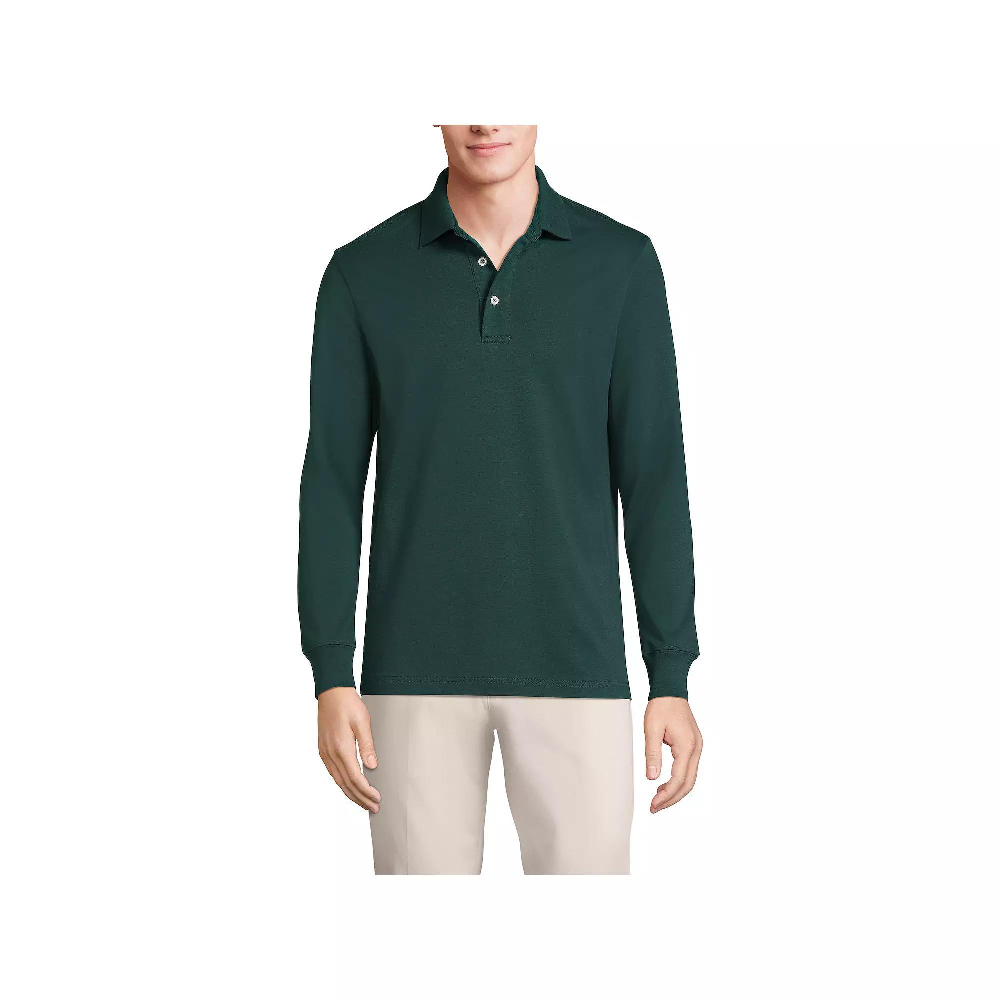 Men's Lands' End Soft Supima Polo, Size: Medium, Vintage Amber Product Image